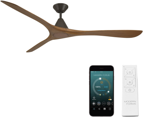 Modern Forms FR-D2504-72-BZ/DK Carve Modern Bronze Distressed Koa 72" Indoor / Outdoor Ceiling Fan
