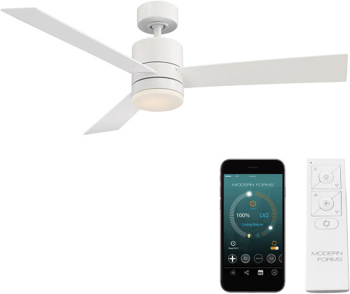 Modern Forms FR-W1803-52L-MW Axis Matte White LED Interior / Exterior 52" Ceiling Fan