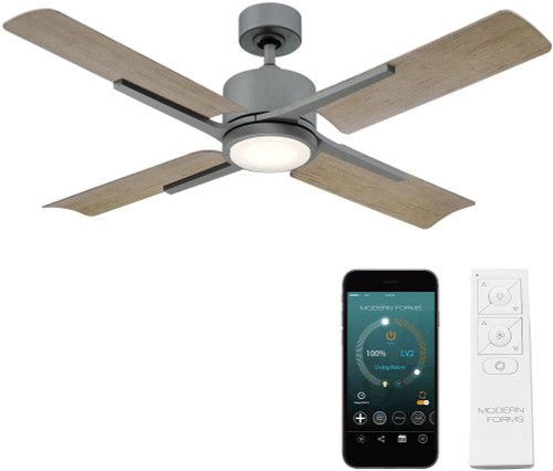 Modern Forms FR-W1806-56L-GH/WG Cervantes Graphite Weathered Gray LED Interior / Exterior 56" Ceiling Fan