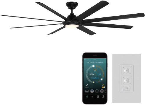 Modern Forms FR-W1805-96L-MB Hydra Matte Black LED Interior / Exterior 96" Home Ceiling Fan