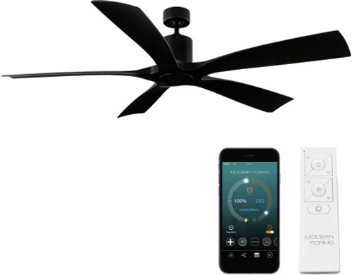 Modern Forms FR-W1811-70-MB Aviator Matte Black LED Indoor / Outdoor 70" Ceiling Fan