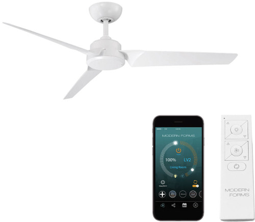 Modern Forms FR-W1910-52-MW Roboto Matte White Interior / Exterior 52" Home Ceiling Fan