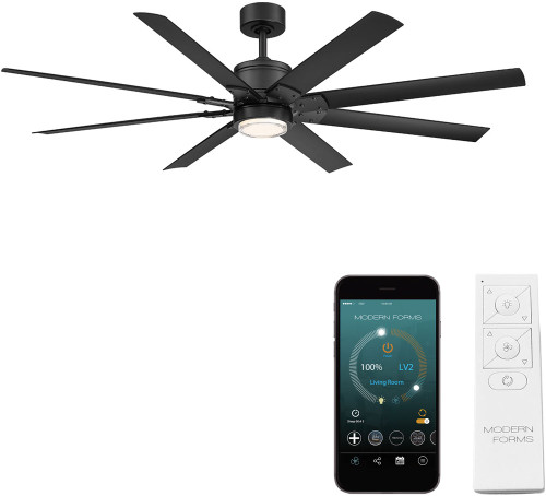 Modern Forms FR-W2001-52L-MB Renegade Matte Black LED Indoor / Outdoor 52" Home Ceiling Fan
