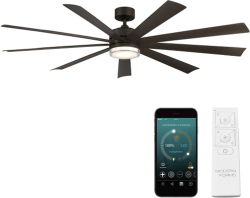 Modern Forms FR-W2101-72L-BZ Wynd XL Bronze LED Interior / Exterior 72" Home Ceiling Fan