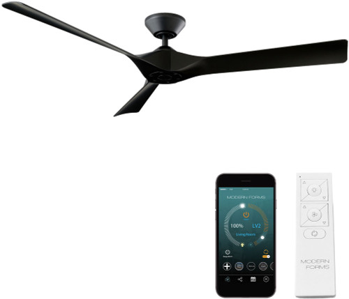 Modern Forms FR-W2204-58-MB Torque Matte Black Indoor / Outdoor 58" Home Ceiling Fan