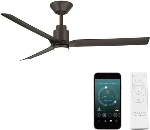 Modern Forms FR-W2502-52L-BZ Smooth Modern Bronze LED 52" Indoor / Outdoor Ceiling Fan