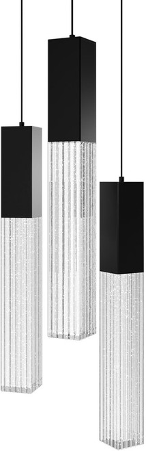Modern Forms PD-30803R-BK Cinema Contemporary Powder Coated Black LED Multi Hanging Lamp