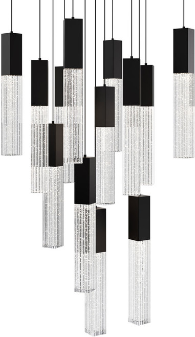 Modern Forms PD-30813S-BK Cinema Contemporary Powder Coated Black LED Multi Pendant Lighting