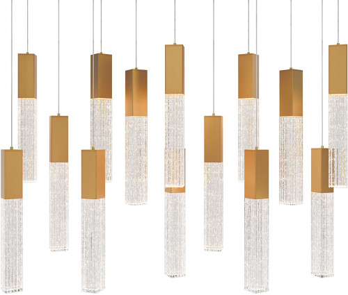 Modern Forms PD-30814L-AB Cinema Modern Electroplated Aged Brass LED Multi Pendant Light