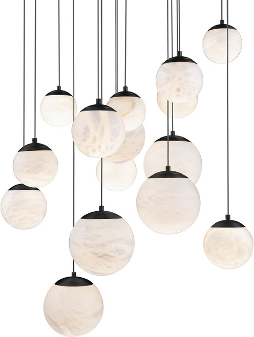Modern Forms PD-34415R-BK Pisces Modern Black LED Multi Pendant Lamp