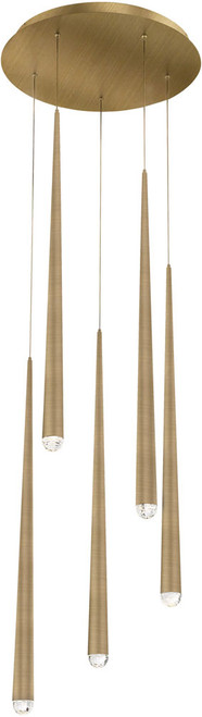 Modern Forms PD-41705R-AB Cascade Aged Brass LED Multi Pendant Hanging Light