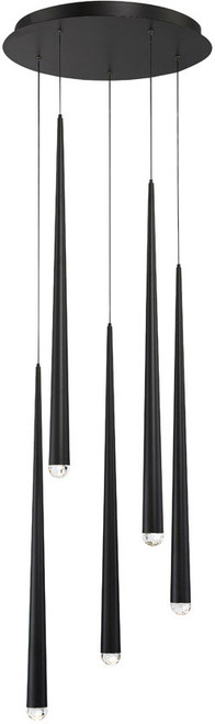 Modern Forms PD-41705R-BK Cascade Black LED Multi Pendant Lamp