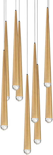 Modern Forms PD-41709R-AB Cascade Aged Brass LED Multi Lighting Pendant