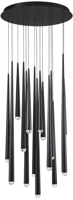 Modern Forms PD-41715R-BK Cascade Black LED Multi Drop Lighting Fixture