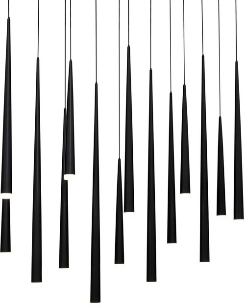 Modern Forms PD-41814L-BK Cascade Contemporary Black LED Multi Pendant Lighting Fixture
