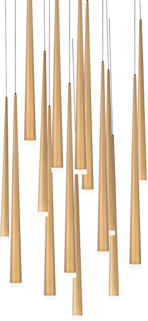 Modern Forms PD-41815R-AB Cascade Modern Aged Brass LED Multi Drop Lighting Fixture