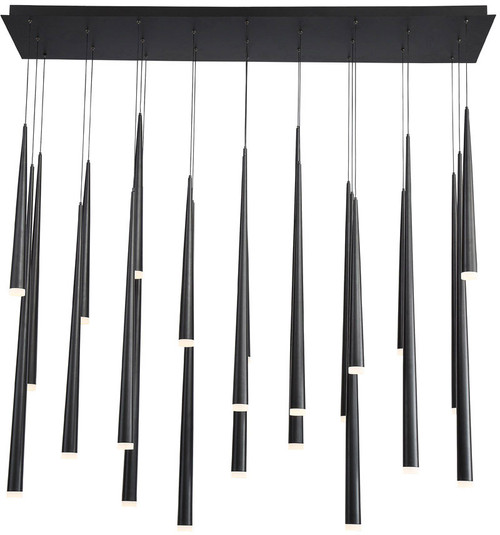 Modern Forms PD-41823L-BK Cascade Contemporary Black LED Multi Pendant Hanging Light