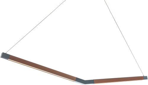 Modern Forms PD-42254-BK-DW Bough Contemporary Black Dark Walnut LED Island Light Fixture