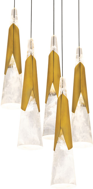 Modern Forms PD-44405R-AB Kilt Modern Aged Brass LED Multi Lighting Pendant