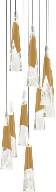 Modern Forms PD-44409R-AB Kilt Modern Aged Brass LED Multi Hanging Light