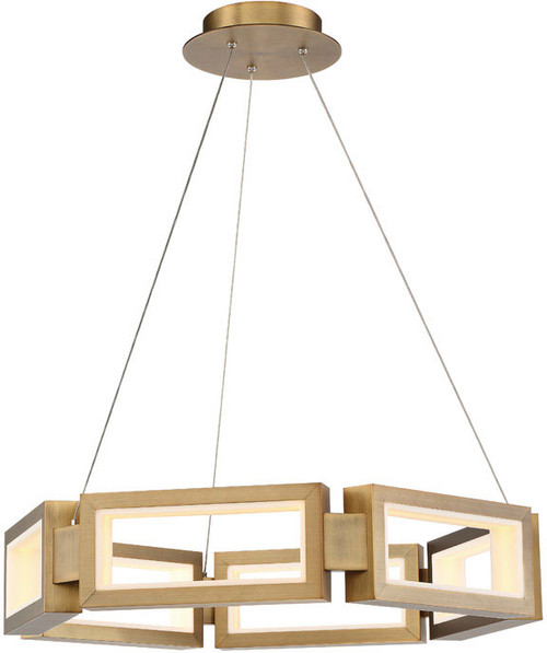 Modern Forms PD-50829-AB Mies Contemporary Aged Brass LED 24" Ceiling Pendant Light