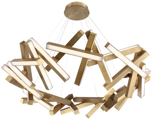 Modern Forms PD-64861-AB Chaos Modern Aged Brass LED Lighting Chandelier