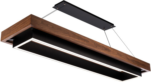 Modern Forms PD-70354-BK-DW Hustler Contemporary Black Dark Walnut LED Kitchen Island Light