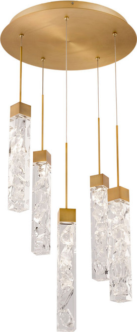 Modern Forms PD-78005R-AB Minx Aged Brass LED Multi Drop Lighting Fixture
