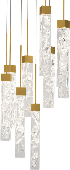 Modern Forms PD-78009R-AB Minx Modern Aged Brass LED Multi Pendant Light Fixture