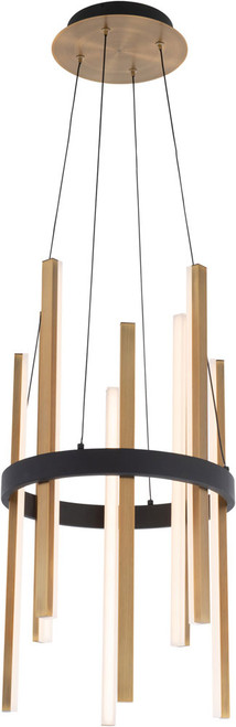 Modern Forms PD-87914-BK-AB Harmonix Contemporary Black Aged Brass LED Ceiling Pendant Light