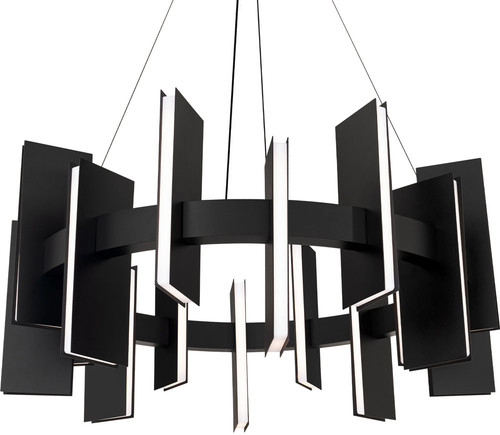 Modern Forms PD-9533-BK Ronan Modern Powder Coated Black LED Chandelier Lamp