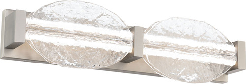 Modern Forms WS-8524-BN Deco Contemporary Electroplated Brushed Nickel LED 2-Light Bathroom Light Sconce