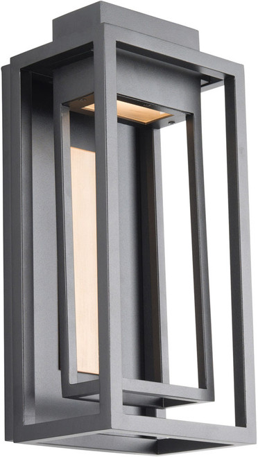 Modern Forms WS-W57014-BK-AB Dorne Contemporary Black Aged Brass LED Exterior Lamp Sconce