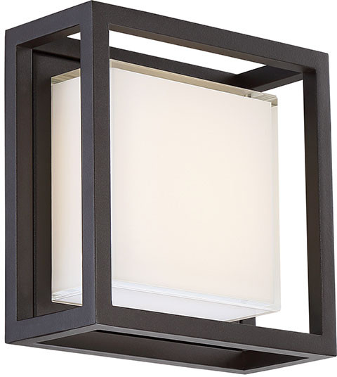 Modern Forms WS-W73608-BZ Framed Modern Bronze LED Outdoor Sconce Lighting