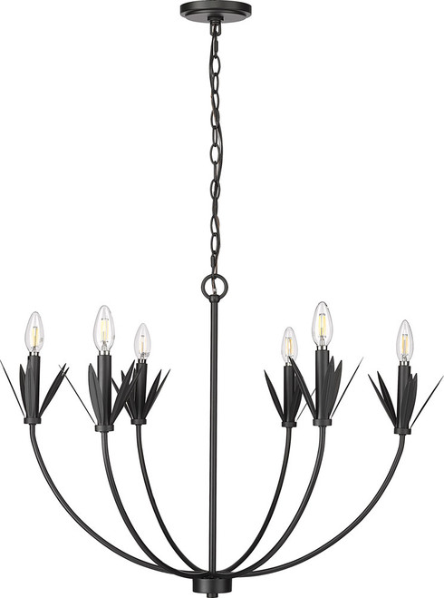 Millennium 12706-MB Primrose Contemporary Matte Black Chandelier Light