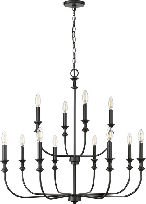 Millennium 29612-MB Savanne Contemporary Matte Black Ceiling Chandelier