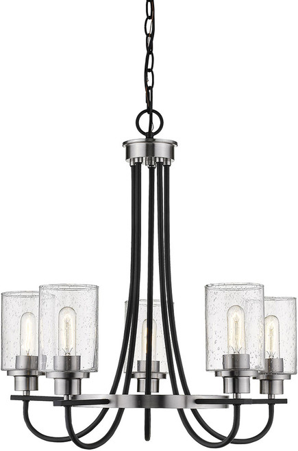Millennium 3505-MB/BN Clifton Contemporary Matte Black and Brushed Nickel 25.5" Chandelier Lighting