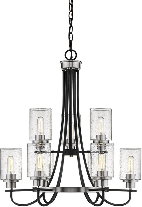Millennium 3509-MB/BN Clifton Contemporary Matte Black and Brushed Nickel 28.5" Chandelier Lamp