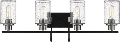 Millennium 3514-MB/BN Clifton Contemporary Matte Black and Brushed Nickel 4-Light Vanity Lighting Fixture