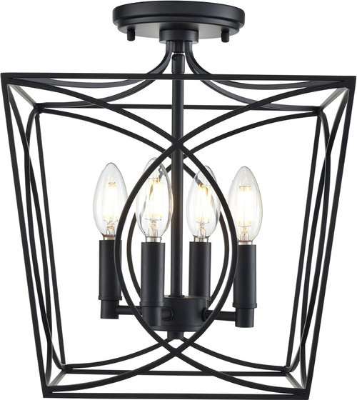 Millennium 4004-MB Tracy Modern Matte Black Flush Ceiling Light Fixture