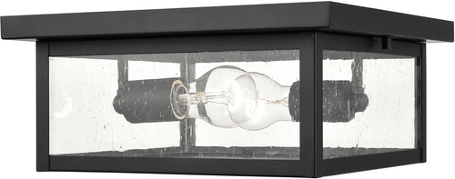 Millennium 4122-PBK Evanton Powder Coat Black Outdoor Flush Mount Ceiling Light Fixture