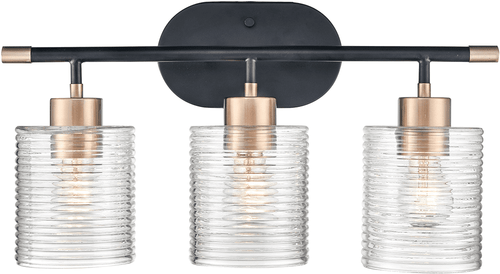 Millennium 9413-MB/MG Renitta Modern Matte Black Modern Gold 3-Light Bathroom Wall Light Fixture