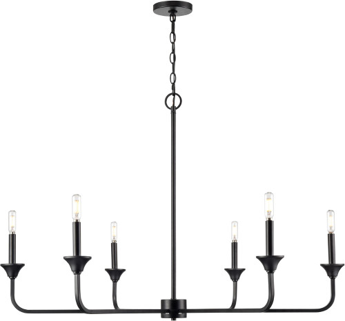 Millennium 97426-MB Herring Modern Matte Black Hanging Chandelier
