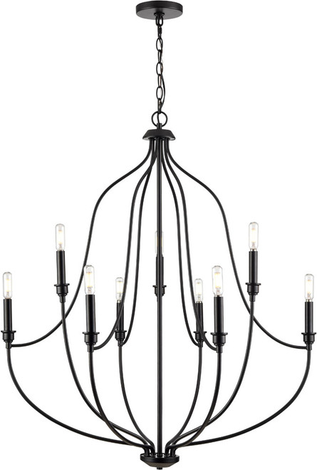 Millennium 98009-MB Senoia Contemporary Matte Black Chandelier Lighting