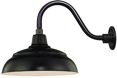 Millennium RALWHS14-SB-GOOSENECK R Series Vintage Satin Black 14" Outdoor Lighting Wall Sconce
