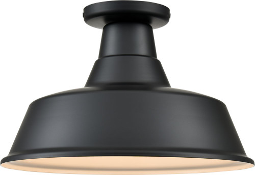 Millennium RCLWF14-SB R Series Vintage Satin Black Flush Mount Light Fixture