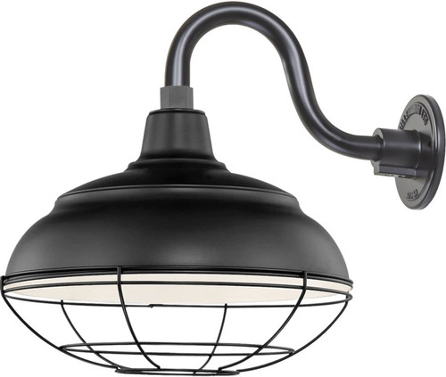 Millennium RWHS14-SB-GOOSENECK R Series Vintage Satin Black 14" Exterior Wall Lighting