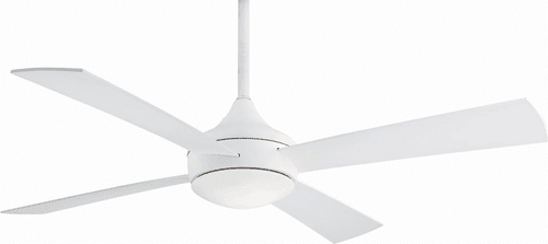 Minka Aire F523L-WHF Aluma Wet Contemporary Flat White LED 52" Ceiling Fan