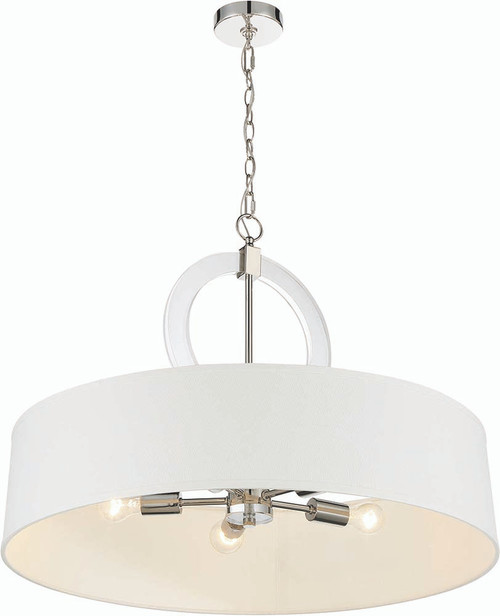 Minka Lavery 2152-613 Cape Coral Polished Nickel 30" Drum Ceiling Pendant Light