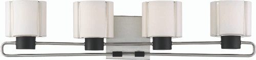 Minka Lavery 2464-691 Waverly Plaza Bath Contemporary Coal with Brushed Nickel 4-Light Bath Light Fixture